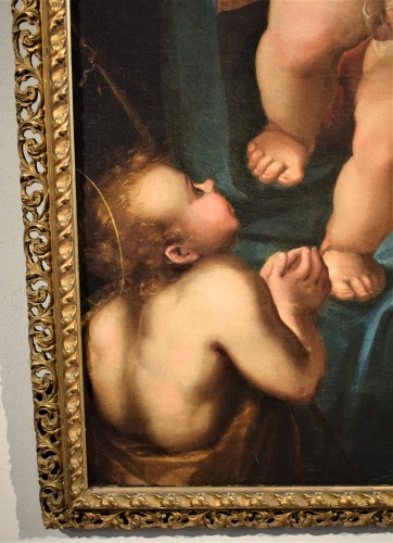 XVIe siècle et avant - Vierge à l'Enfant et Saint Jean Baptiste - Maître vénitien de la fin du 16e siècle
